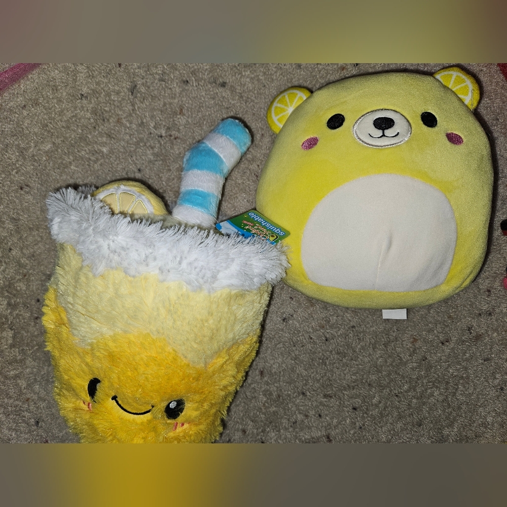 Squishmallows And Squishables Lemomade Themed Plush Lot
